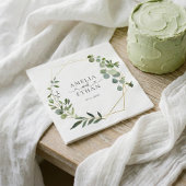 Eucalyptus Script Heart Wedding Servet