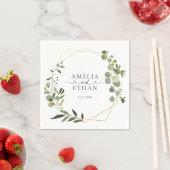Eucalyptus Script Heart Wedding Servet (Insitu)