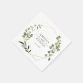 Eucalyptus Script Heart Wedding Servet (Hoek)