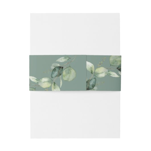 Eucalyptus Script Het huwelijk van Uitnodigingen Wikkel (Achterkant Voorbeeld)