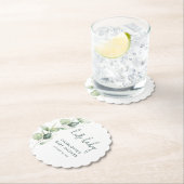 Eucalyptus Script minimalistisch Baby shower Kartonnen Onderzetters (Insitu)
