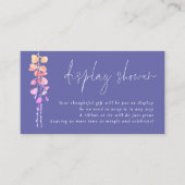 Eucalyptus Script Periwinkle Display Baby shower Informatiekaartje (Voorkant)
