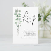 Eucalyptus Script QR Code Weddenschap RSVP (Staand voorkant)