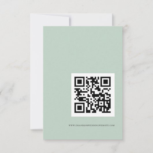 Eucalyptus Script QR Code Weddenschap RSVP (Achterkant)