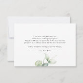 Eucalyptus Script Waterverf bruiloft Bedankkaart (Achterkant)
