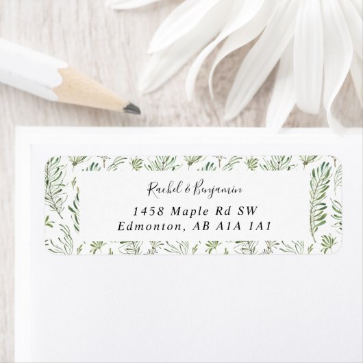 Eucalyptus Script Wedding Boho Chic Greenery Etiket (Insitu)
