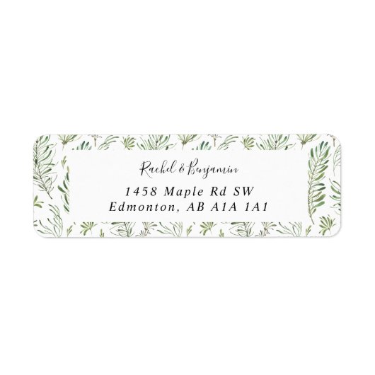 Eucalyptus Script Wedding Boho Chic Greenery Etiket (Voorkant)