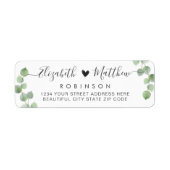 Eucalyptus Script Weduwingadreslabel Eucalyptus Etiket (Voorkant)