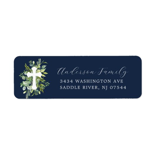 Eucalyptus Serenity Cross retour adreslabel Etiket (Voorkant)