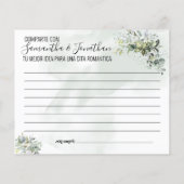 Eucalyptus Share date idea-douche tweetalig spel (Achterkant)