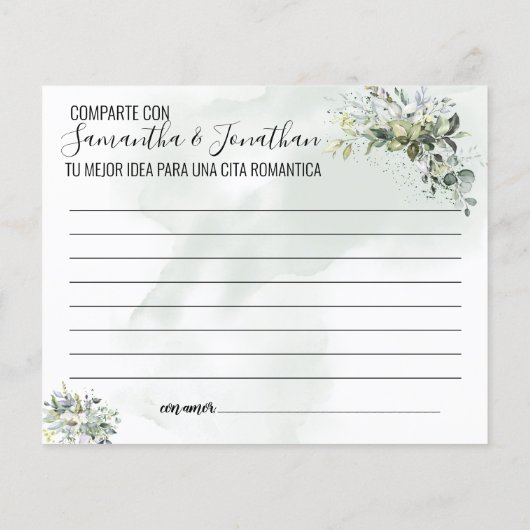 Eucalyptus Share date idea-douche tweetalig spel (Achterkant)