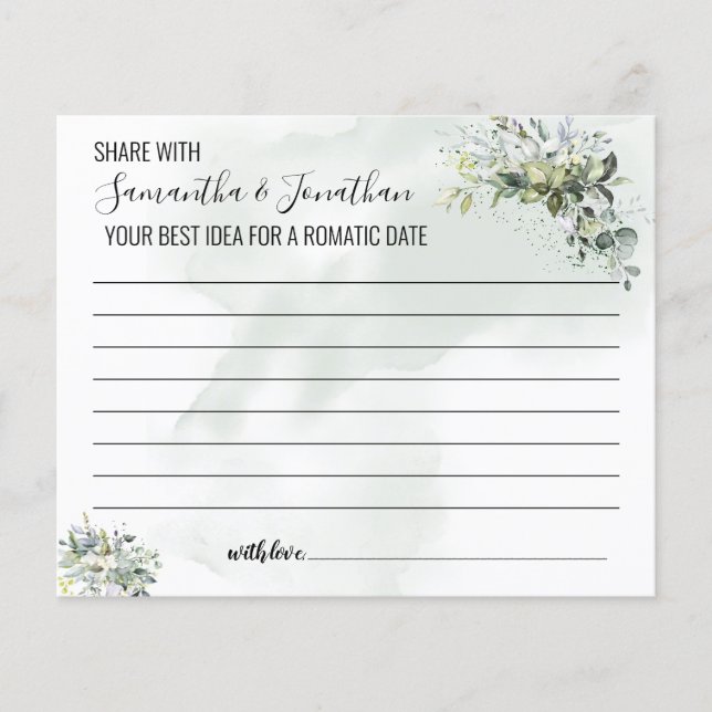 Eucalyptus Share date idea-douche tweetalig spel (Voorkant)