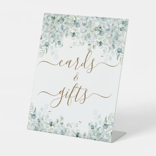 Eucalyptus Shower Cards & Gifts Pedestal Sign Reclamebord Met Voetstuk (Voorkant)