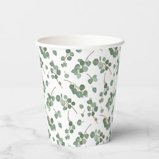 Eucalyptus Silver Dollar Papieren Bekers (Achterkant)
