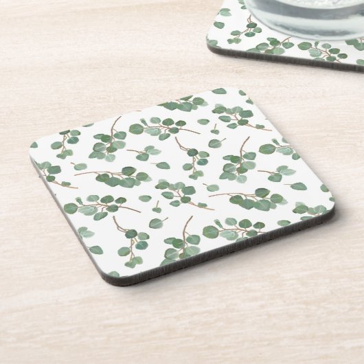 Eucalyptus Silver Dollar Tree Pattern Bier Onderzetter (Linkerzijde)