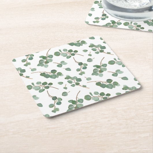 Eucalyptus Silver Dollar Tree Pattern Kartonnen Onderzetters (Schuin)