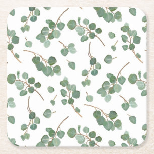 Eucalyptus Silver Dollar Tree Pattern Kartonnen Onderzetters
