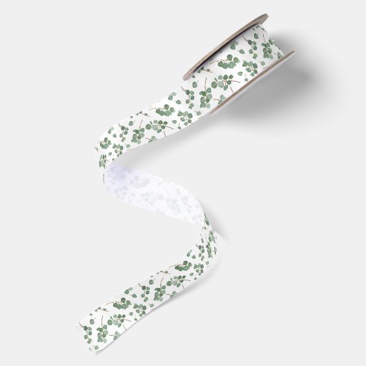 Eucalyptus Silver Dollar Tree Pattern Satijnen Lint (Achterkant)