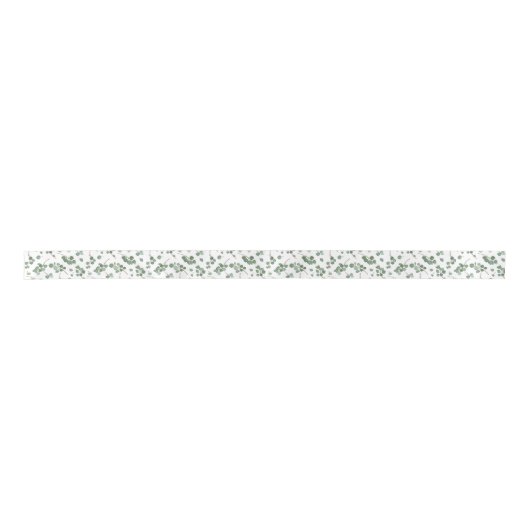 Eucalyptus Silver Dollar Tree Pattern Satijnen Lint (Voorkant)
