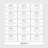 Eucalyptus Silver Foil Weddenschap Address Label (Vel)