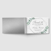 Eucalyptus Silver Geometric Sweet Sixteen Gastenboek (Volledig)