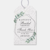 Eucalyptus Silver Geometric Vrijgezellenfeest Cadeaulabel (Voorkant)