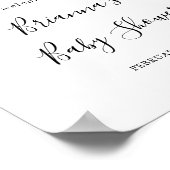 Eucalyptus Simple Brown Floral Baby shower Welkom Poster (Hoek)