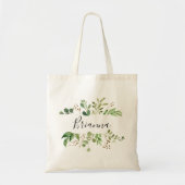 Eucalyptus Simple Brown Floral Bridesmaid Canvas t Tote Bag (Voorkant)