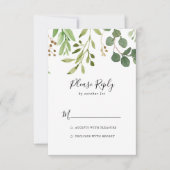 Eucalyptus Simple Brown Floral RSVP (Voorkant)