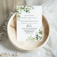 Eucalyptus Simple Brown Floral Spanish Wedding