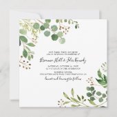 Eucalyptus Simple Brown Floral Square Weddenschap Kaart (Voorkant)