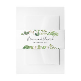 Eucalyptus Simple Brown Floral Weddenschap Uitnodigingen Wikkel