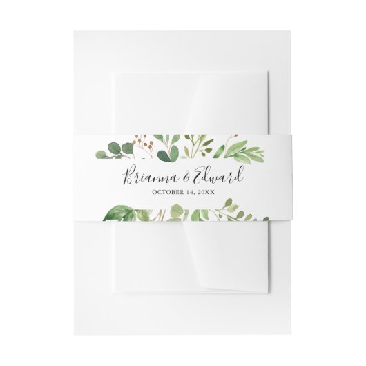 Eucalyptus Simple Brown Floral Weddenschap Uitnodigingen Wikkel (Voorkant Voorbeeld)