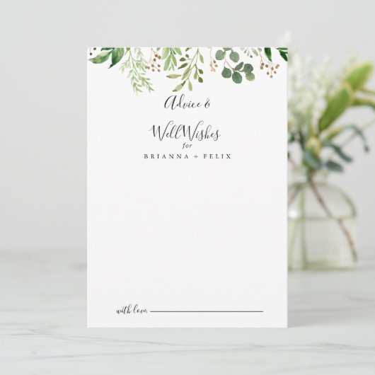 Eucalyptus Simple Brown Floral Weddenschap Well Wi Advieskaart (Staand voorkant)