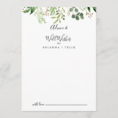 Eucalyptus Simple Brown Floral Weddenschap Well Wi Advieskaart (Voorkant)