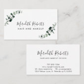 Eucalyptus Simple Elegant Hair and Makeup Visitekaartje (Voorkant / Achterkant)
