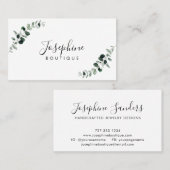 Eucalyptus Simple Elegant Jewelry Designer Visitekaartje (Voorkant / Achterkant)