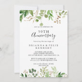 Eucalyptus Simple Floral 50th Wedding Jubileum Kaart (Voorkant)