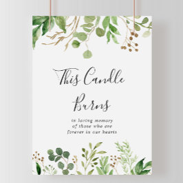 Eucalyptus Simple Floral Deze Kaars Brandt Bord Poster