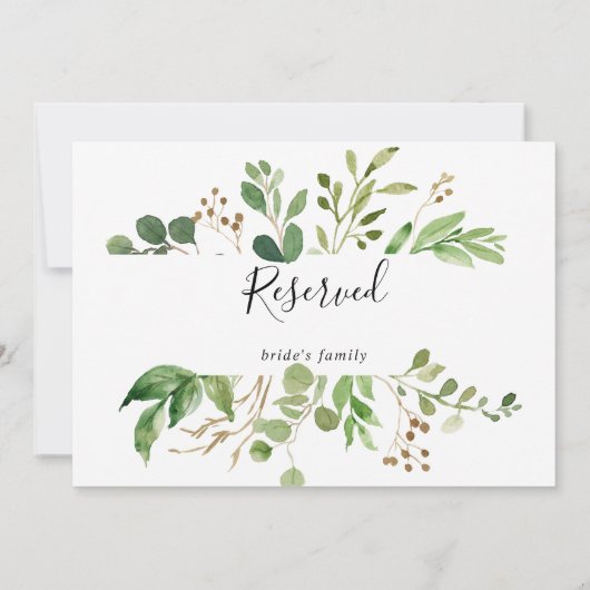 Eucalyptus Simple Floral Weddenschap Gereserveerd (Achterkant)