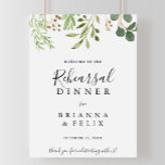 Eucalyptus Simple Rehearings Dinner Welcome Sign Poster<br><div class="desc">Dit eucalyptus simpele repetitieve welkomstbord is perfect voor een moderne trouwrepetitie. Het ontwerp bevat ambachtelijk met de hand geschilderde,  mooie eucalyptusgroene bladeren die in geometrische vormen zijn gerangschikt,  die de natuurlijke schoonheid inspireren.</div>