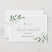 Eucalyptus Simple Script Funeral Bedankkaart (Voorkant)