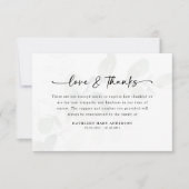 Eucalyptus Simple Script Funeral Bedankkaart (Voorkant)