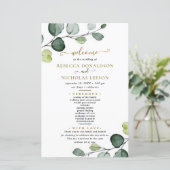 Eucalyptus Simple Wedding Program (Staand voorkant)