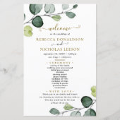 Eucalyptus Simple Wedding Program (Voorkant)