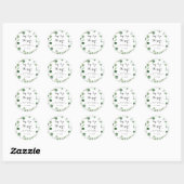 Eucalyptus Sip Sip Hooray Bruiloftsfeest Ronde Sticker (Vel)