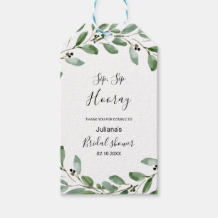 Eucalyptus Sip Sip Hooray Vrijgezellenfeest Cadeaulabel