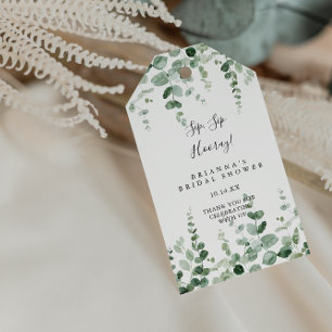 Eucalyptus Sip Sip Hooray Vrijgezellenfeest Cadeaulabel