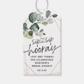 Eucalyptus Sip Sip Hooray Vrijgezellenfeest Favor Cadeaulabel (Voorkant)