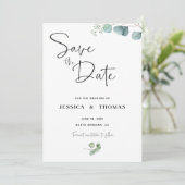Eucalyptus Sla de datum op Save The Date (Staand voorkant)